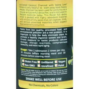 Alternative view of Activated Coconut Charcoal & Senna Leaf Bitters 16oz.