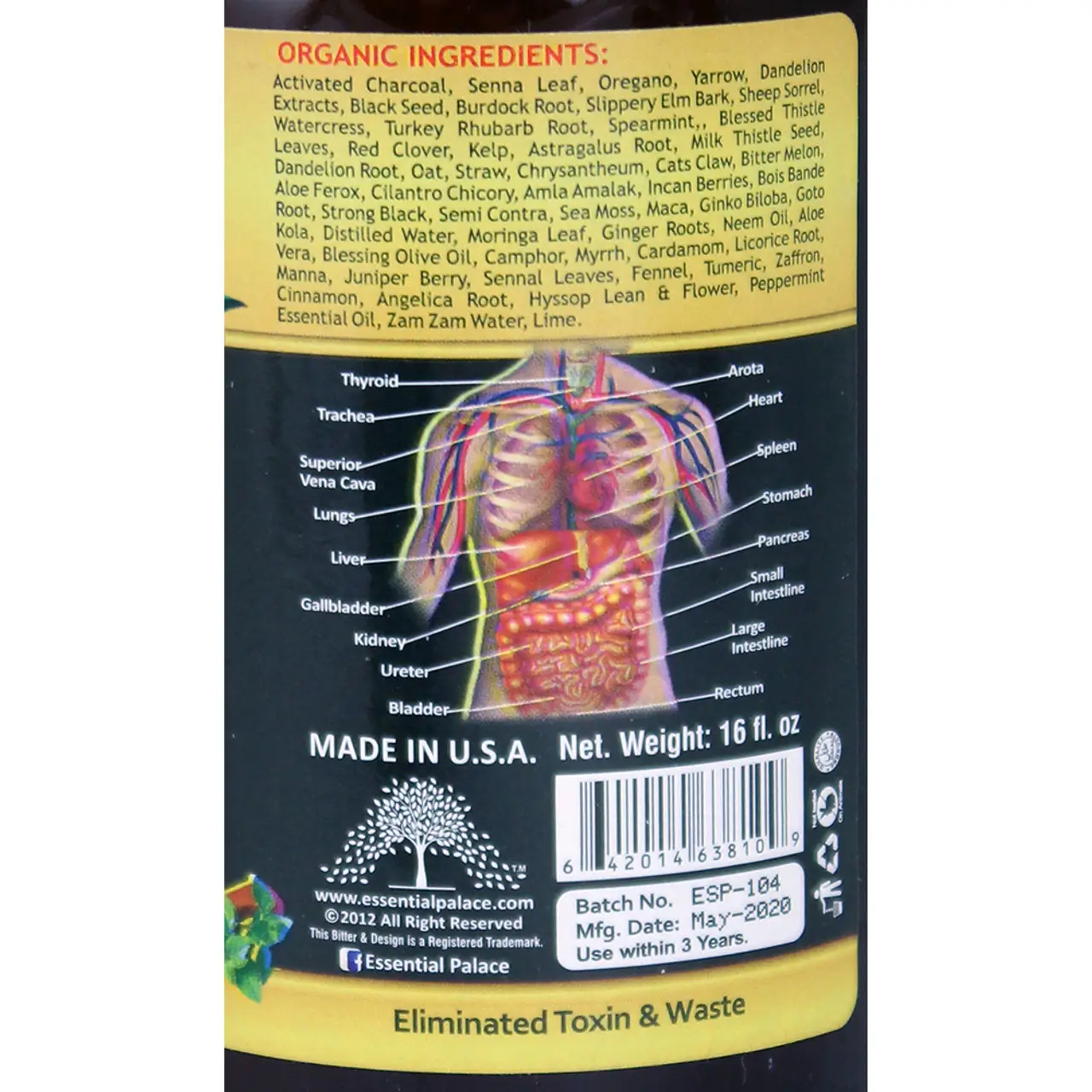 Activated Coconut Charcoal & Senna Leaf Bitters 16oz. 3 Activated Coconut Charcoal & Senna Leaf Bitters 16oz. - Image 3