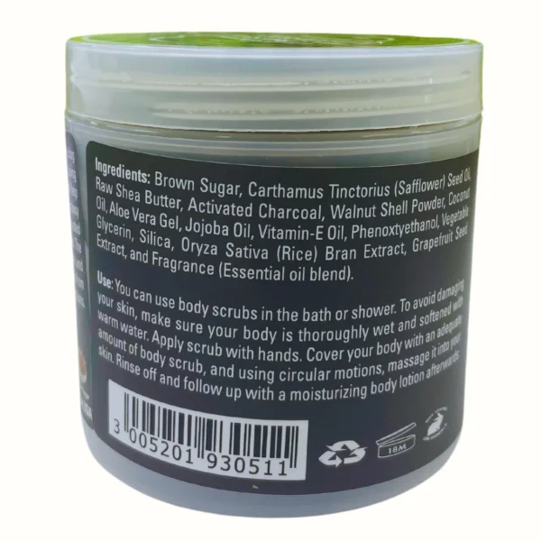 Activated Charcoal Body Scrub Infused With Shea Butter & Aloe Vera - Image 2