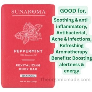 Sunaroma Peppermint Soap with Rosemary Oil - Revitalizing Body 8oz