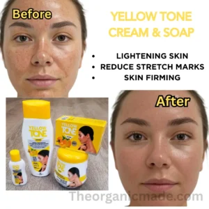 Yellow Tone Body Lotion 400mL, Soap 200g with Oil 60ml and Cream Jar 450ml - (Pack of 4)