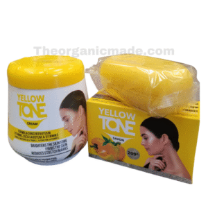 Yellow Tone Beauty Cream 450ml, Soap 200g Brightens, Stretch Marks Remover Set of 2