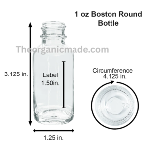 Alternative view of 1 oz. Clear Boston Round with Black Graduated Glass Dropper 20/410 (Dozen - 12pcs)