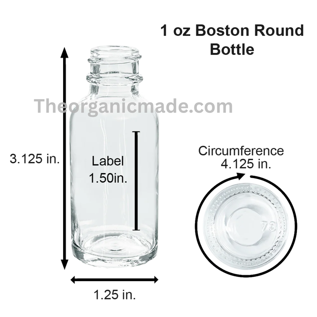 1 oz. Clear Boston Round with Black Cap (20/400) 5 1 oz. Clear Boston Round with Black Cap (20/400) - Image 5