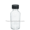 1 oz. Clear Boston Round with Black Cap (20/400) - Dozen 12pcs