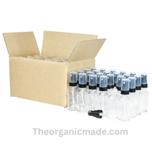 1 oz. Clear Boston Round with Black Fine Mist Sprayer - Smooth (20/400)- Dozen 12pieces - Image 7