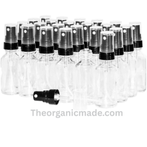 1 oz. Clear Boston Round with Black Fine Mist Sprayer - Smooth (20/400)- Dozen 12pieces - Image 3