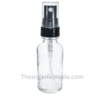 1 oz. Clear Boston Round with Black Fine Mist Sprayer - Smooth (20/400)- Dozen 12pieces