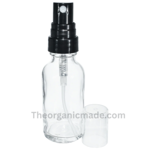 1 oz. Clear Boston Round with Black Fine Mist Sprayer - Smooth (20/400)- Dozen 12pieces - Image 5