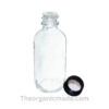 2oz Clear Boston Glass w cap 2 oz Clear Boston Round with Black Cap (20/400) - Dozen 12pcs