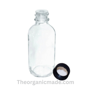 2 oz Clear Boston Round with Black Cap (20/400) - Dozen 12pcs