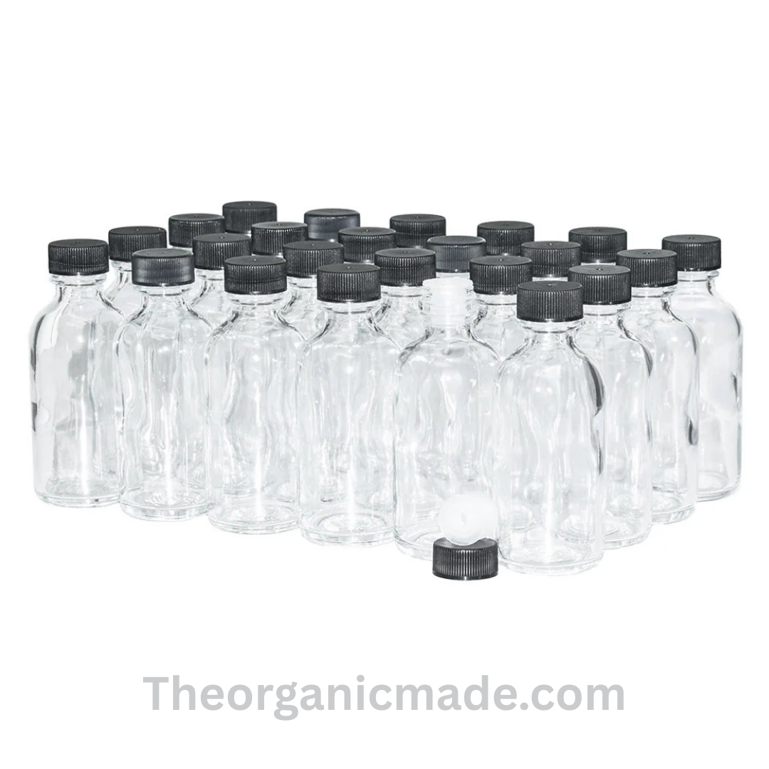 2 oz Clear Boston Round with Black Cap (20/400) - Dozen 12pcs 6 2 oz Clear Boston Round with Black Cap (20/400) - Dozen 12pcs - Image 6