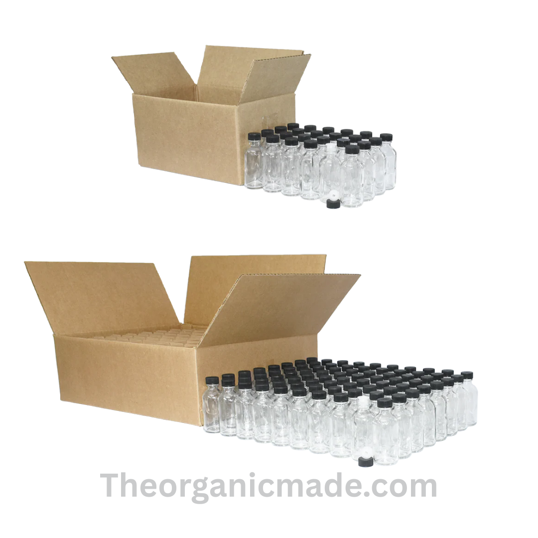 2 oz Clear Boston Round with Black Cap (20/400) - Dozen 12pcs 3 2 oz Clear Boston Round with Black Cap (20/400) - Dozen 12pcs - Image 3