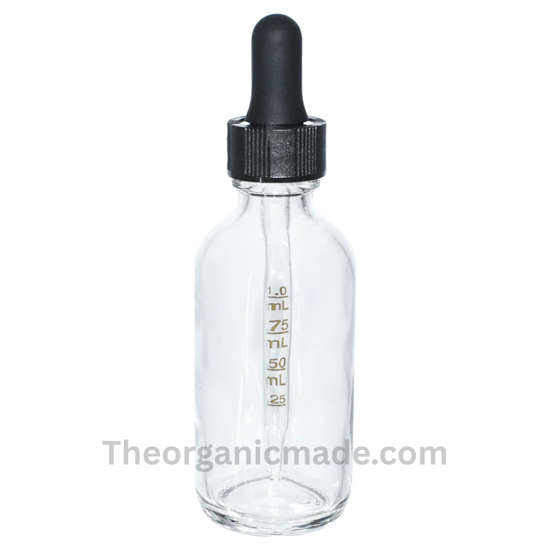 2 oz. Clear Boston Round with Black Graduated Glass Dropper (20/410) 2 2 oz. Clear Boston Round with Black Graduated Glass Dropper (20/410) - Image 2