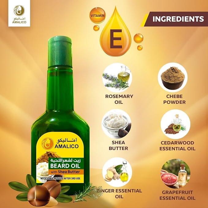 AMALICO Chebe tchad Beard Oil with Shea Butter, Rosemary Oil | Hair Growth Oil 6 AMALICO Chebe tchad Beard Oil with Shea Butter, Rosemary Oil | Hair Growth Oil - Image 6