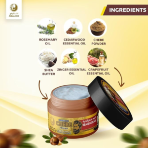 AMALICO Chebe tchad Beard Cream | Hair Growth with Rosemary Oil, Chebe Powder & Shea Butter - Image 3