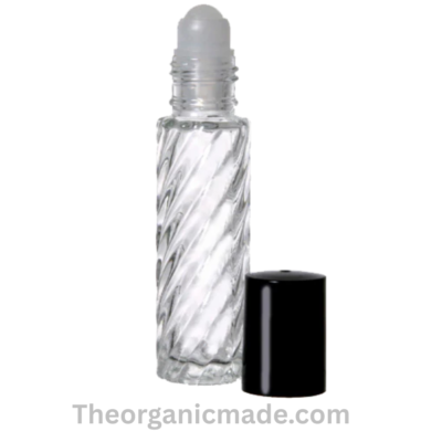 Fenci roll on 13oz Clear Glass Bottle 1/3 oz 10 ml Clear Fenci Glass Roll-on Bottle with Black Cap with Plastic Ball- (1 Box -864pcs)