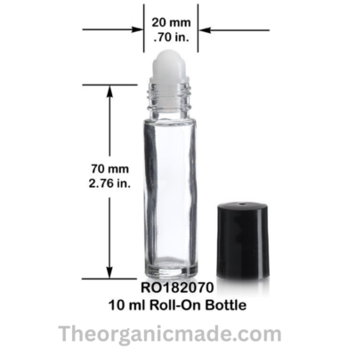 Fenci roll on 13oz Clear Glass Bottle Mesure 1 1/3 oz 10 ml Clear Fenci Glass Roll-on Bottle with Black Cap with Plastic Ball- (1 Box -864pcs)