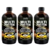 pack of three bottles Livingston Naturals 13-in-1 Multifunction Shilajit Tonic With Ashwagandha and Rhodiola Rosea 16oz for extra strenght. bigger and harder perfomance