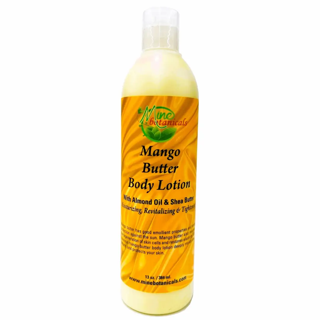 MANGO BUTTER BODY LOTION With Almond Oil By Mine Botanicals - 13 Oz 1 MANGO BUTTER BODY LOTION With Almond Oil By Mine Botanicals - 13 Oz