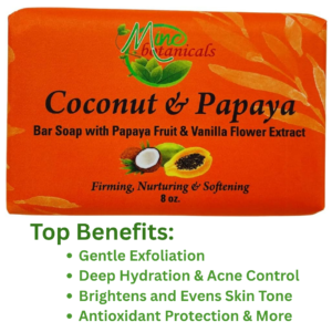 Coconut & Papaya Bar Soap by Mine Botanicals 8oz