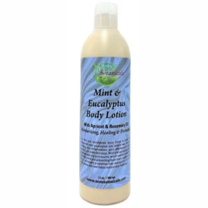 MINT & EUCALYPTUS BODY LOTION With Apricot Oil by Mine Botanicals - 13 Oz