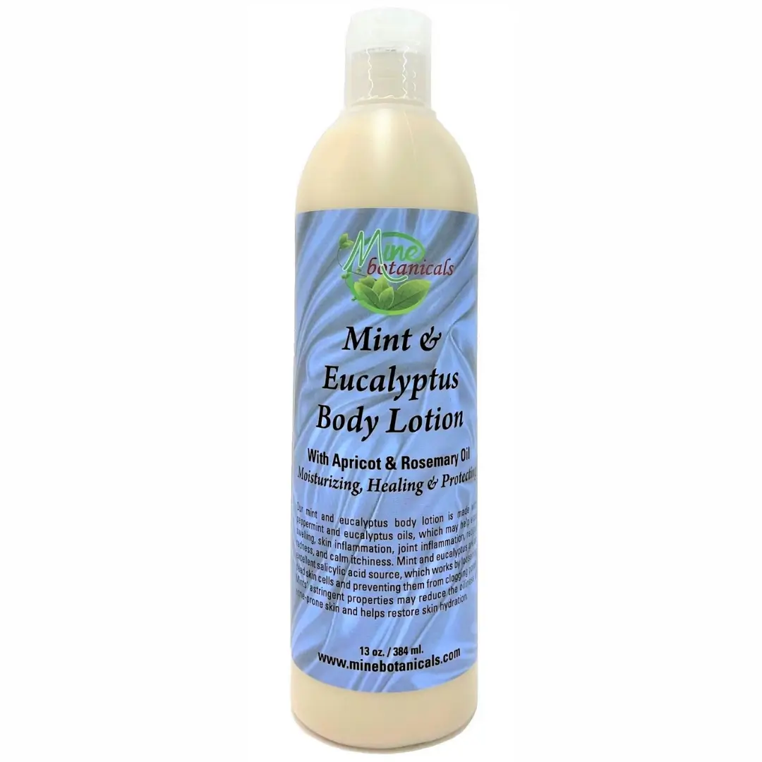 MINT & EUCALYPTUS BODY LOTION With Apricot Oil by Mine Botanicals - 13 Oz 1 MINT & EUCALYPTUS BODY LOTION With Apricot Oil by Mine Botanicals - 13 Oz