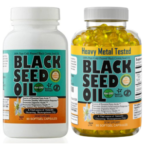 Bottles of two Sweet Sunnah 100% Pure Cold-Pressed Black Seed Oil (90 Softgels Capsules, 1000mg)