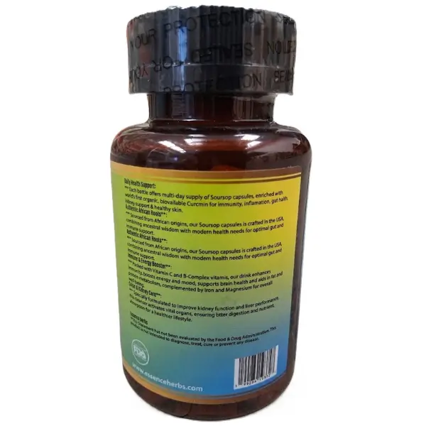 Essence Herbs Soursop Dietary Supplement, Gut Health & Daily Cleanse Support - 60 Capsules 3 Essence Herbs Soursop Dietary Supplement, Gut Health & Daily Cleanse Support - 60 Capsules - Image 3